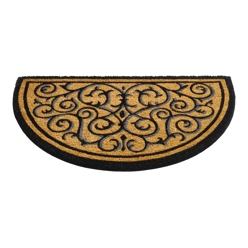 HAMAT Ruco Design Vloermat - Halfrond - 75x45cm - Zwart/Bruin - Deurmat 2 HAMAT Ruco Design Vloermat - Halfrond - 75x45cm - Zwart/Bruin - Deurmat - Afbeelding 2